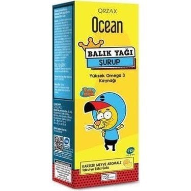 Ocean Multi Vitamin Balık Yağı Kral Şakir 150ml Ballı Portakallı