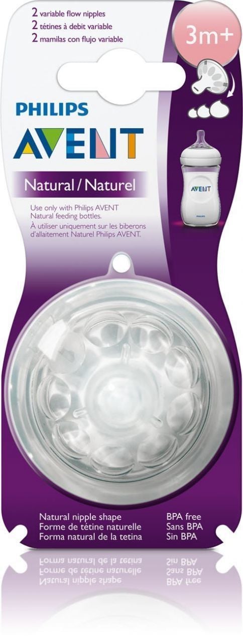 Avent Natural Biberon Emziği 3 Ay+ Akış Ayarlı SCF655/27
