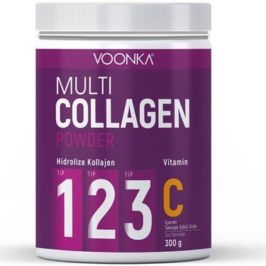 Voonka Collagen Powder Hidrolize Kolajen Vitamin C 300gr