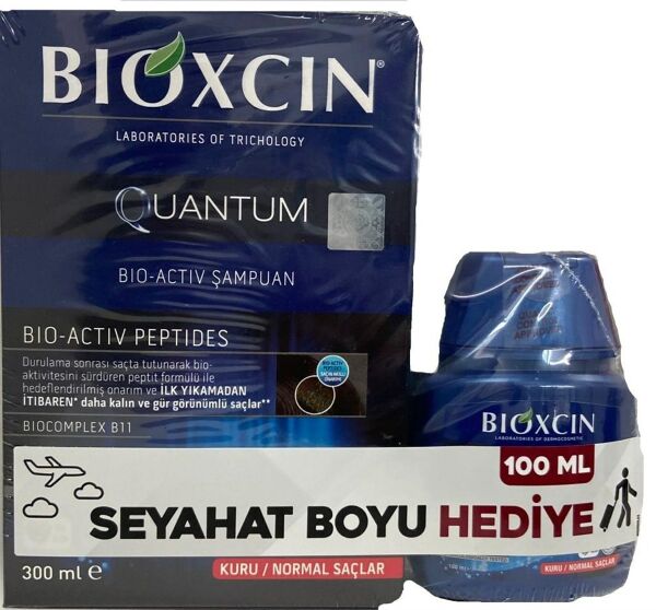 Bioxcin Quantum Kuru ve Normal Saçlar İçin Şampuan 300 ml (100 ml Seyahat Boyu Hediye)