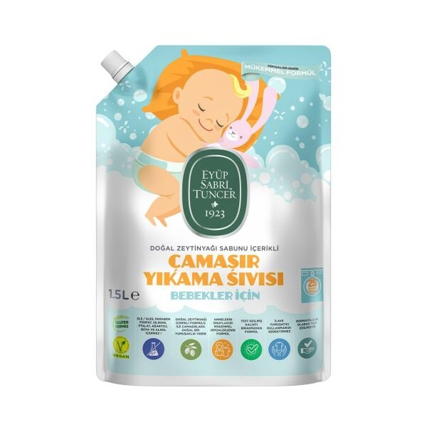 Doğal Zeytinyağı İçerikli Bebek Çamaşır Yıkama Sıvısı 1,5 lt 25 Yıkama