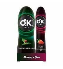 Okey Çilek Kayganlaştırıcı Jel 100 ml + Ginseng Jel 200 ml