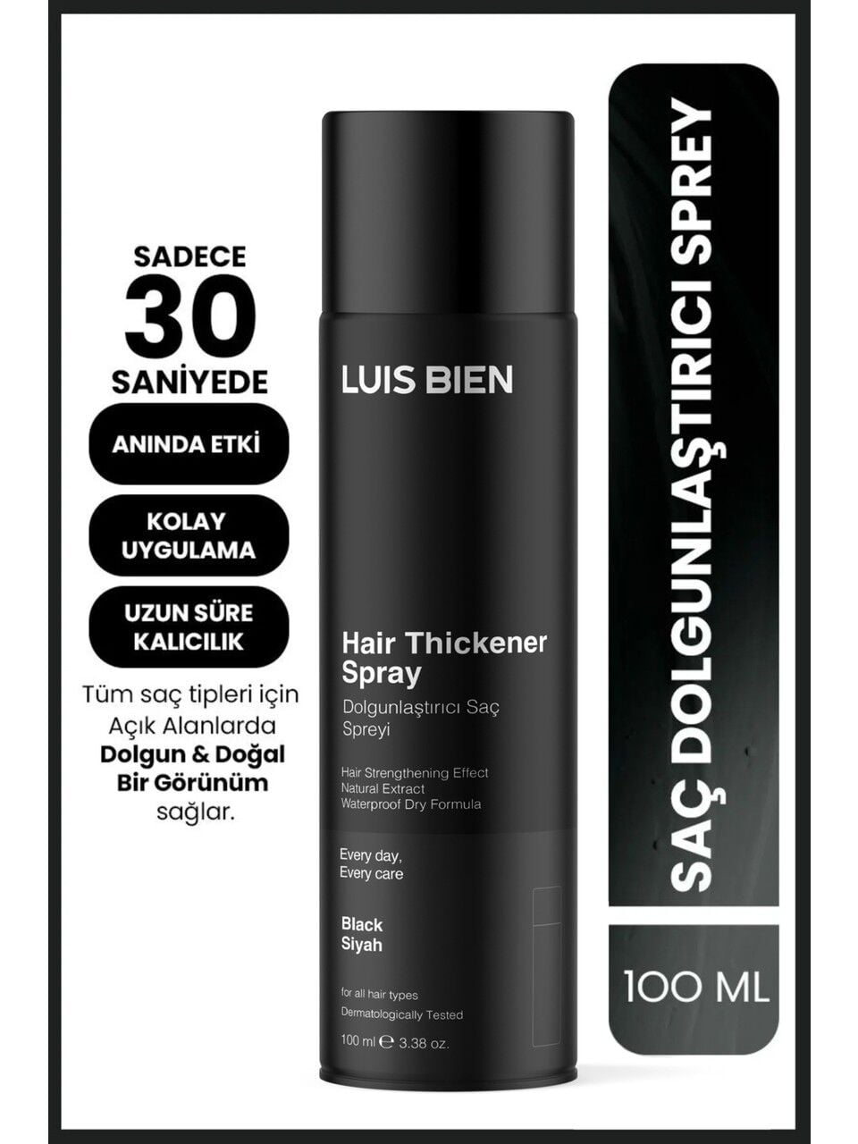 Luis Bien Dolgunlaştırıcı Saç Spreyi Siyah 100 ml